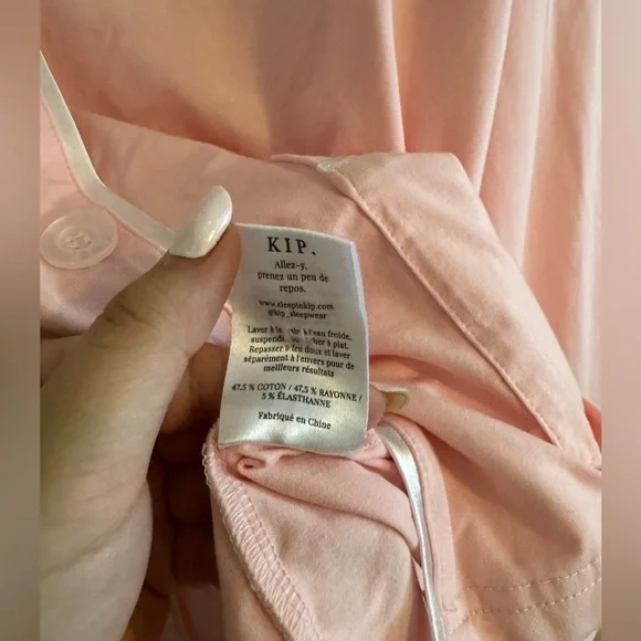 NEW Kip Luxe Stretch Cotton Pajama Set Pink Peony Size Medium NWOT